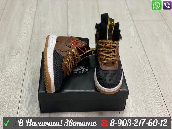 Зимние кроссовки Nike Air Jordan 1 Mid Коричневый от компании Интернет Магазин брендовых сумок и обуви - фото 1