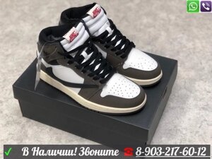 Зимние кроссовки Nike Air Jordan Mid 1 коричневые