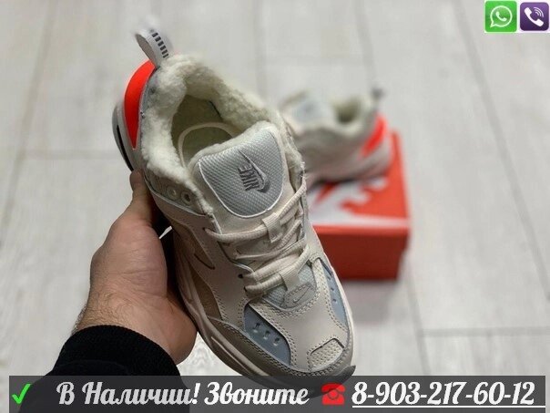 Зимние кроссовки Nike M2K Tekno бежевые от компании Интернет Магазин брендовых сумок и обуви - фото 1