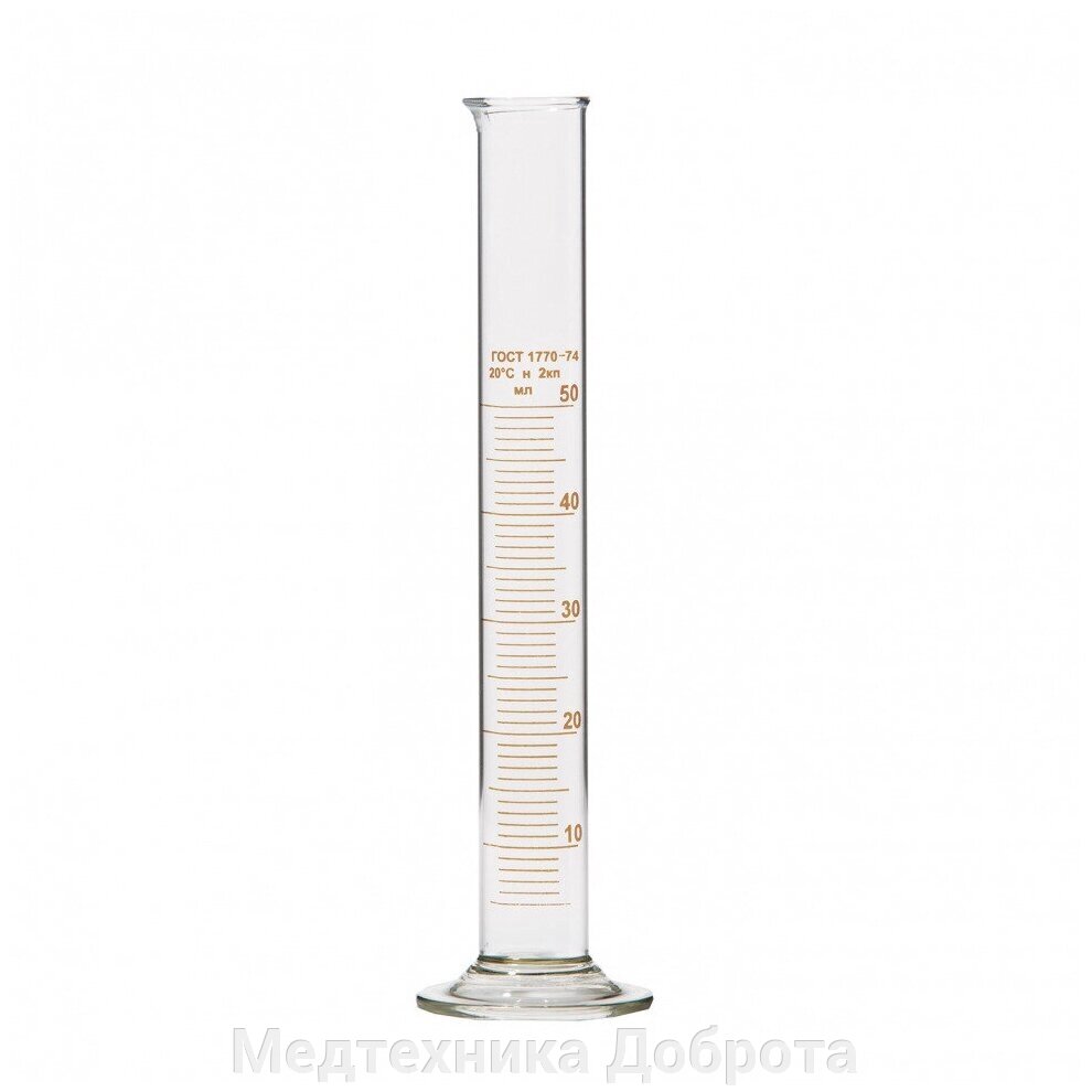Цилиндр мерный 1-10-2 с носиком на стеклянном основании от компании Медтехника Доброта - фото 1
