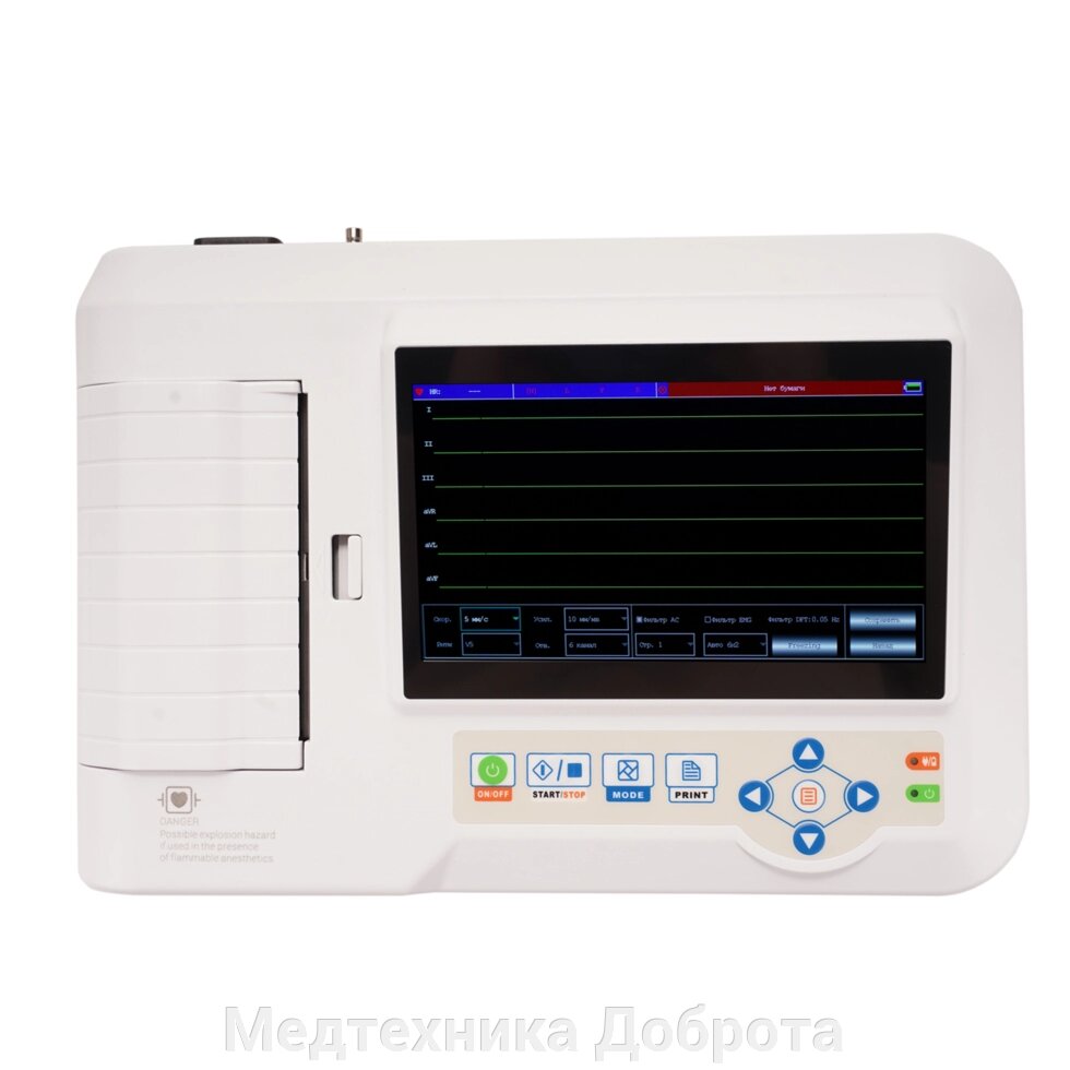 Электрокардиограф ECG600G, 6 канальный от компании Медтехника Доброта - фото 1