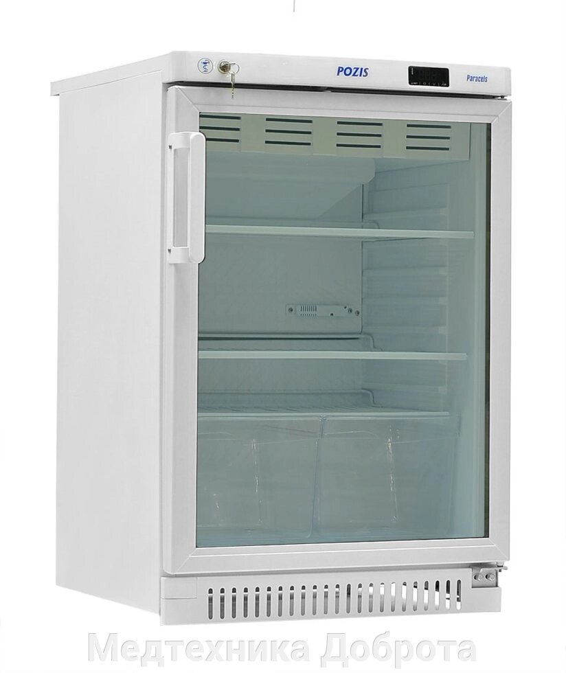Холодильник фармацевтический ХФ-140-1 ПОЗИС (со стеклянной дверью и замком, 140л) от компании Медтехника Доброта - фото 1