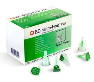 Иглы для инсулиновых шприц ручек 32G (0,23 x 4 мм) BD Micro-Fine Plus (инжекторов, ПЕН ручек)