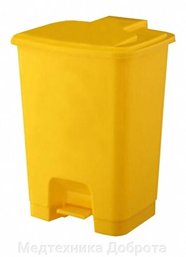 Контейнер педальный 25л (желтый), для сбора и хранение мед. отходов, МК-05 от компании Медтехника Доброта - фото 1