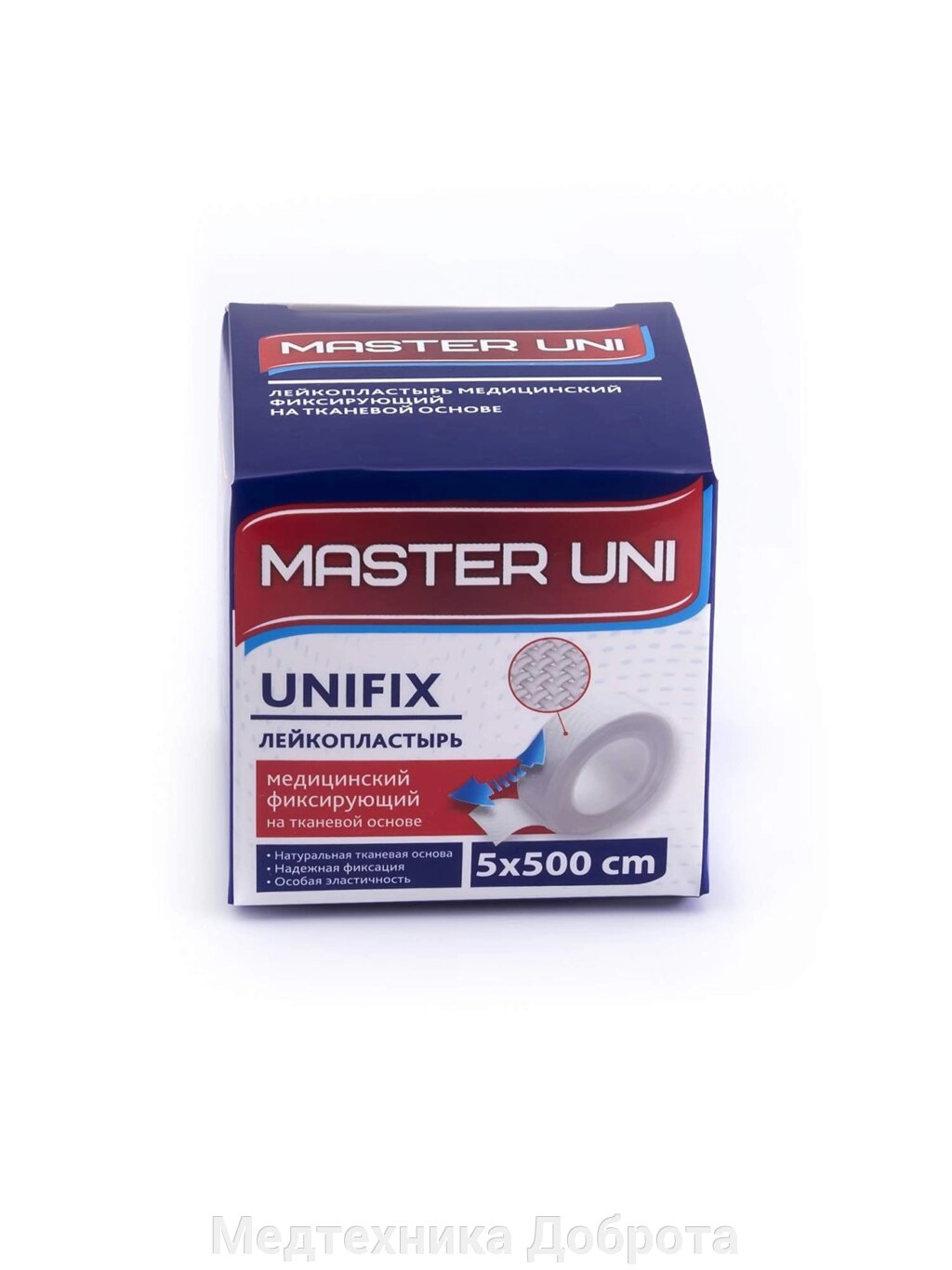 Лейкопластырь "Master Uni UNIFIX" 5х500см на тканевой основе от компании Медтехника Доброта - фото 1
