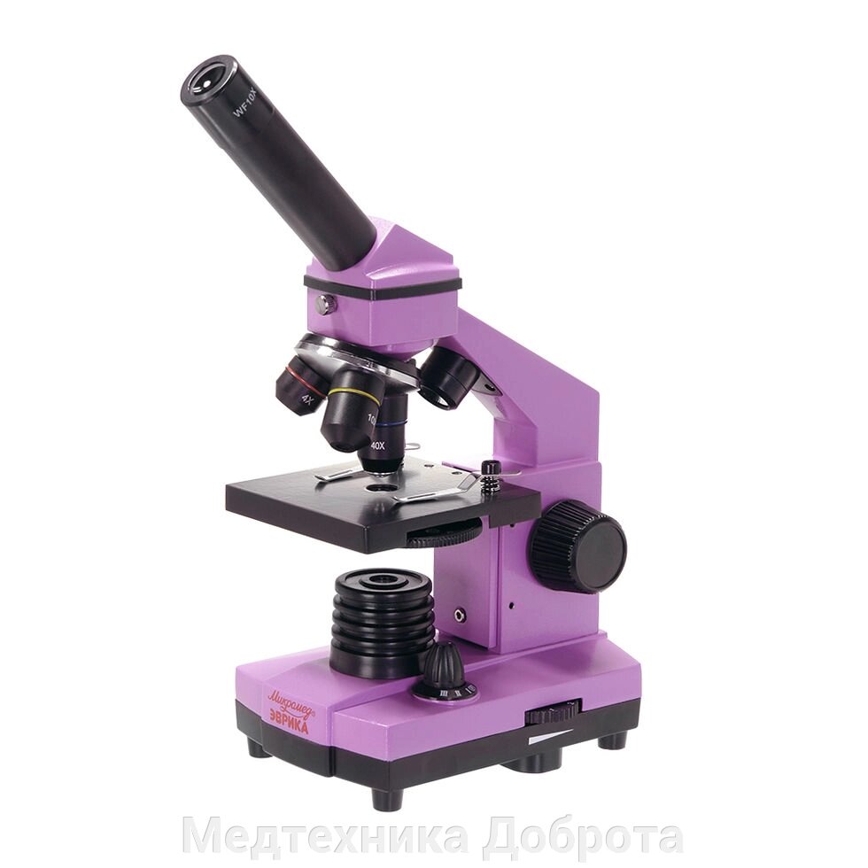 Микроскоп школьный Эврика 40х-400х в кейсе от компании Медтехника Доброта - фото 1