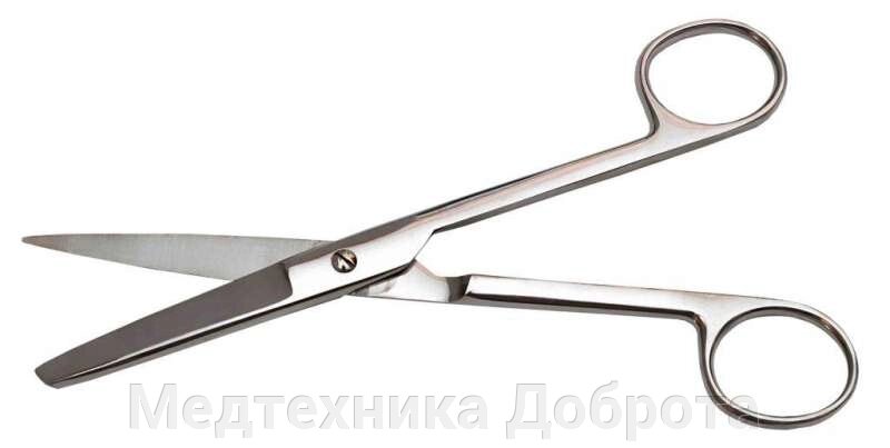 Ножницы с одним острым концом, прямые, 140 мм от компании Медтехника Доброта - фото 1