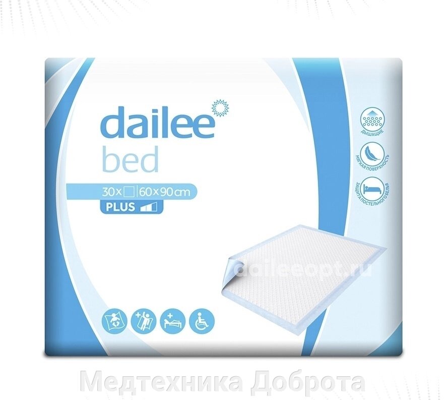 Пелёнки Dailee абсорбирующие одноразовые впитывающие 60x60, 30 шт от компании Медтехника Доброта - фото 1