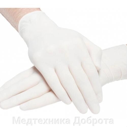 Перчатки медицинские латексные размер L, 50пар от компании Медтехника Доброта - фото 1