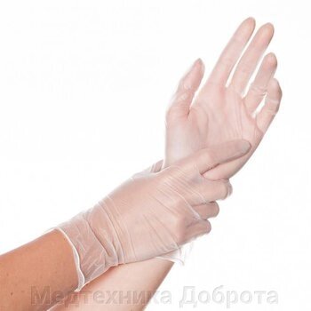Перчатки виниловые, неопудренные, M от компании Медтехника Доброта - фото 1