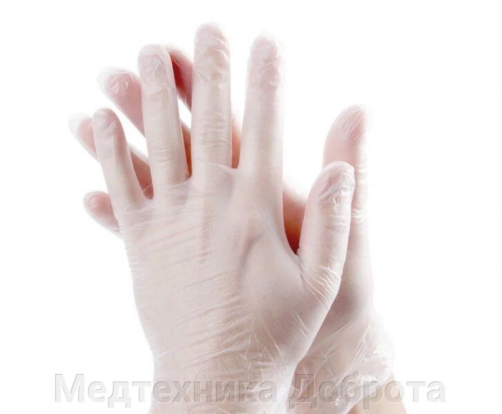 Перчатки виниловые, неопудренные, S от компании Медтехника Доброта - фото 1