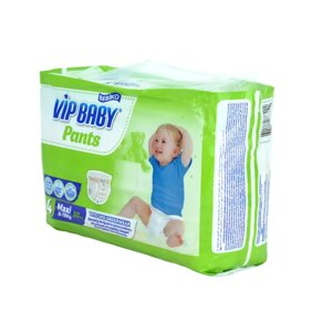 Трусики подгузники детские Vip Baby PANTS, размер MAXI, для малышей весом 8-19 кг, 30 шт. в упаковке