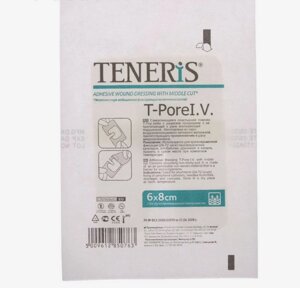 Лейкопластырь "TENERIS T-Pore I. V." 6х8см для фиксации катетеров нетканый