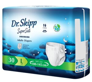 Подгузники для взрослых Dr. Skipp Super Safe, размер L-3, (100-145 см), 30 шт.