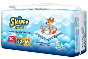 Пеленки Skippy Simple детские гигиенические впитывающие 60x60 30 шт