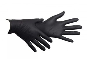 Перчатки медицинские нитриловые черные размер S, 50пар