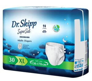 Подгузники для взрослых Dr. Skipp Super Safe, размер XL-4, (130-170 см), 30 шт.