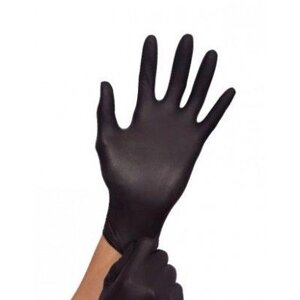 Перчатки медицинские нитриловые черные размер XL, 50пар