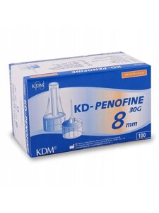Иглы для шприц-ручек 30G (0,3 х 8 мм) KD-Penofine 100 штук