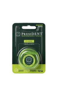 Межзубный флосс President Classic мята, фтор, вощеный 12 мл