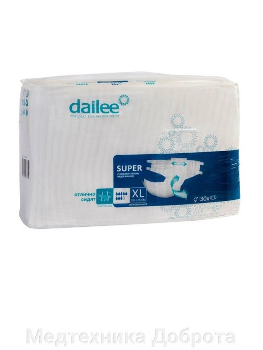 Подгузник для взрослых Dailee XL (4)(130-175см) 30шт от компании Медтехника Доброта - фото 1