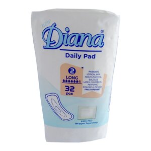 Прокладки женские гигиенические ежедневные Diana Daily Pad Long 6 капель, 32 шт. в упаковке