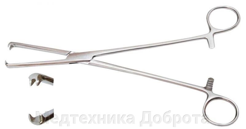 Щипцы маточные двузубые, прямые № 1, 210 мм от компании Медтехника Доброта - фото 1