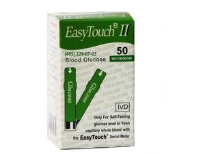 Тест-полоски EasyTouch глюкоза (сахар в крови), 50 штук