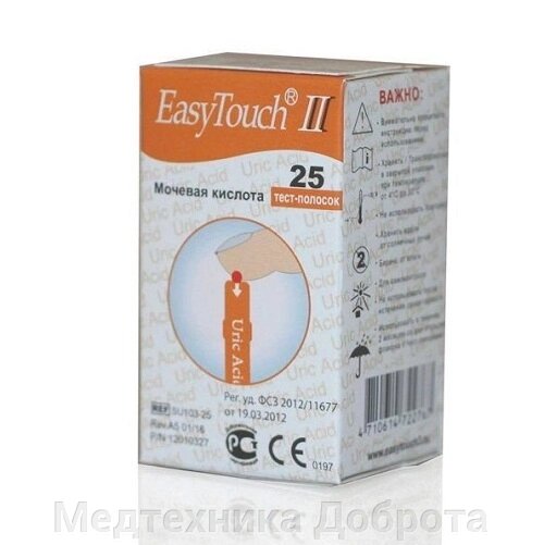 Тест-полоски EasyTouch "Мочевая кислота" №25 от компании Медтехника Доброта - фото 1