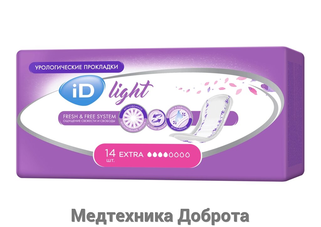 Урологические прокладки iD LIGHT MAXI, 14шт от компании Медтехника Доброта - фото 1