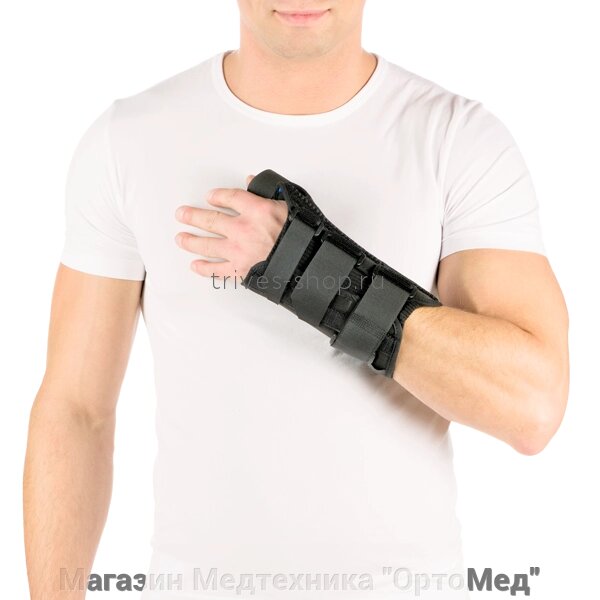 Бандаж на лучезапястный сустав с анатомическими шинами (жесткий), с фиксацией первого пальца Т-8309(Т.36.09) Тривес от компании Магазин Медтехника "ОртоМед" - фото 1