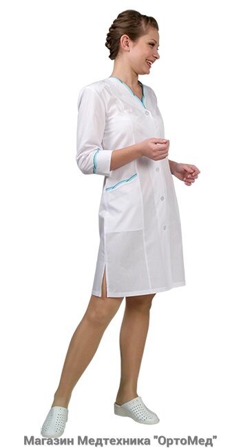 Халат медицинский женский Х-41 «Фарм» (44-54 размер) от компании Магазин Медтехника "ОртоМед" - фото 1