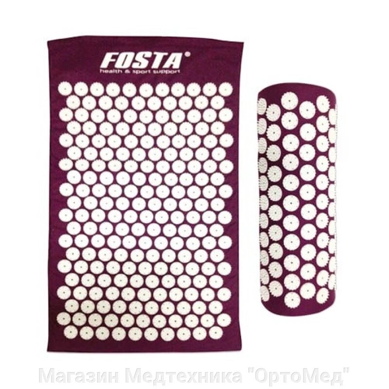 Массажный аппликатор коврик+валик Fosta F0107 от компании Магазин Медтехника "ОртоМед" - фото 1