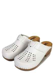 Сабо ортопедические женские MED161W белые LEON Medical