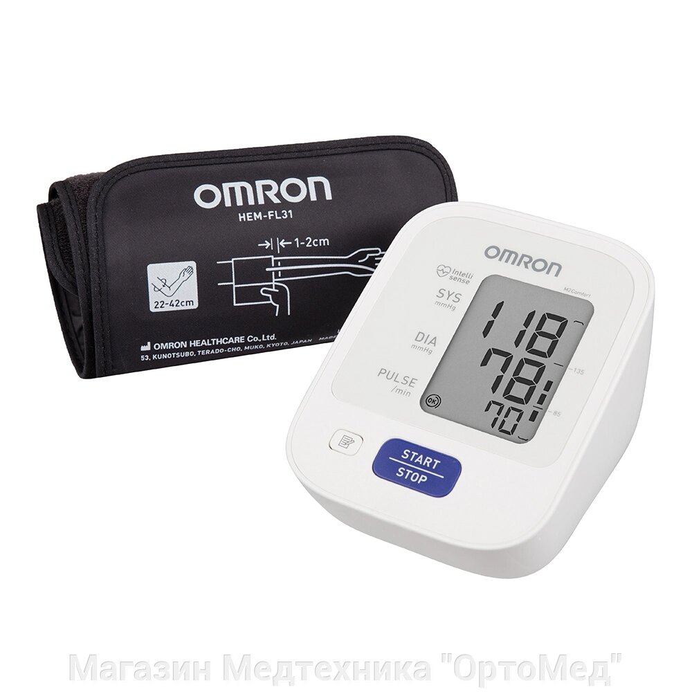 Тонометр автоматический Omron M2 Comfort умная манжета 22-42см от компании Магазин Медтехника "ОртоМед" - фото 1