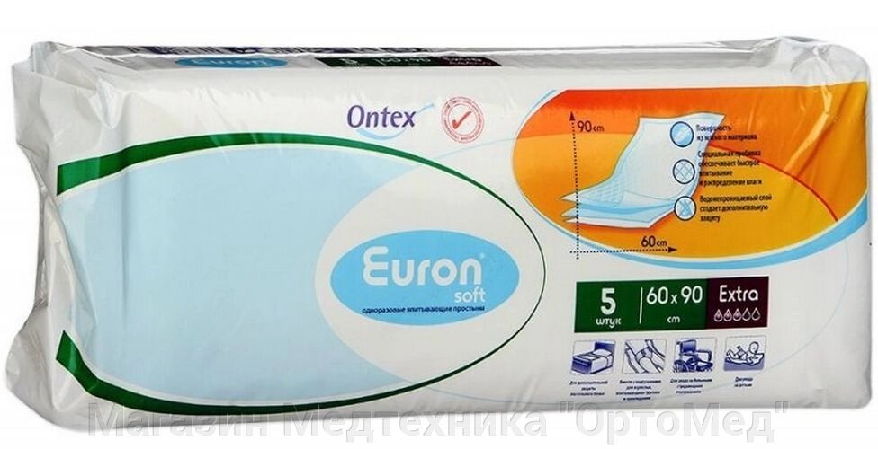 Впитывающие пеленки Euron Soft Extra 90х60 от компании Магазин Медтехника "ОртоМед" - фото 1