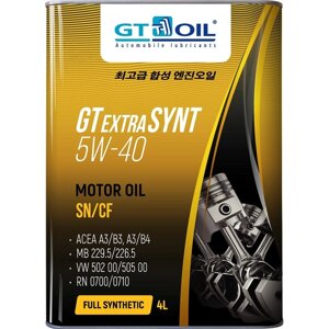 Масло GT OIL extra synt SAE 5W-40 API SN/CF