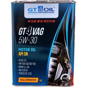 Масло GT OIL gt 4 vag, sae 5w-30, api sn