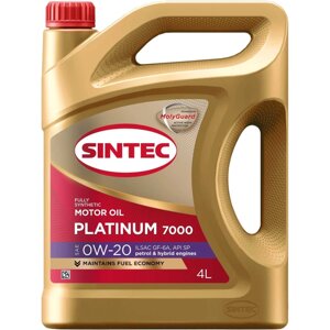 Моторное синтетическое масло sintec platinum SAE 0W-20, API SP, ILSAC GF-6