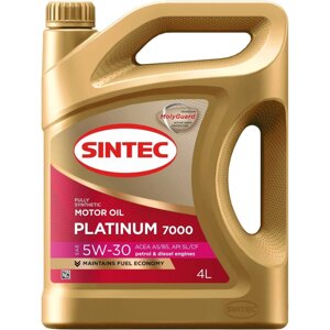 Моторное синтетическое масло sintec platinum SAE 5W-30 API SL, ACEA A5/B5