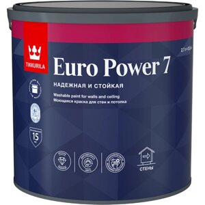 Моющаяся краска для стен и потолка Tikkurila EURO POWER 7