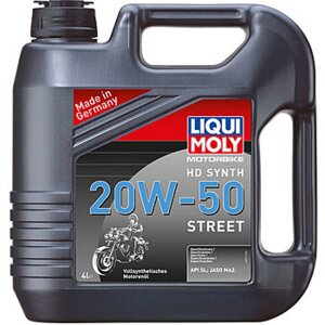 Синтетическое моторное масло 4T для 4-х тактных мотоциклов LIQUI MOLY Motorbike HD Synth Street 20W-50 SL 1л 3817