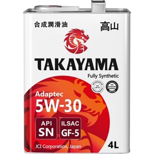 Синтетическое моторное масло takayama SAE 5W30 ILSAC GF 5 API SN