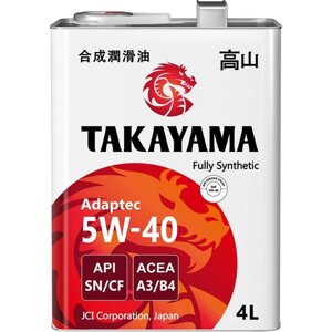 Синтетическое моторное масло takayama SAE 5W40 API SN/CF