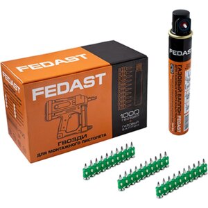 Усиленные гвозди для монтажного пистолета Fedast 3.0х25 мм
