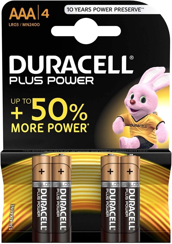 Батарейка Duracell AAA Alkaline LR03/MN2400 Plus Power от компании F-MART - фото 1