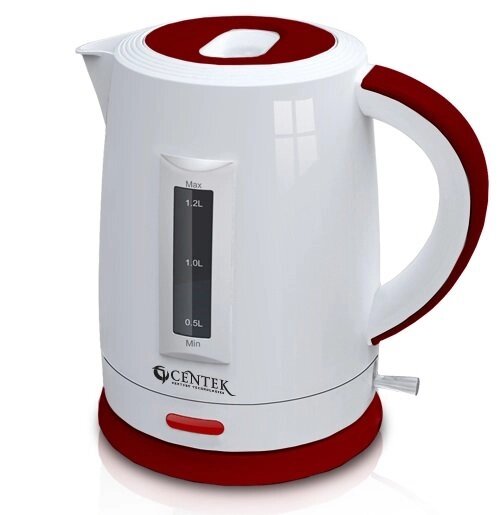 Чайник электрический Centek CT-1063 (бел/красный) от компании F-MART - фото 1