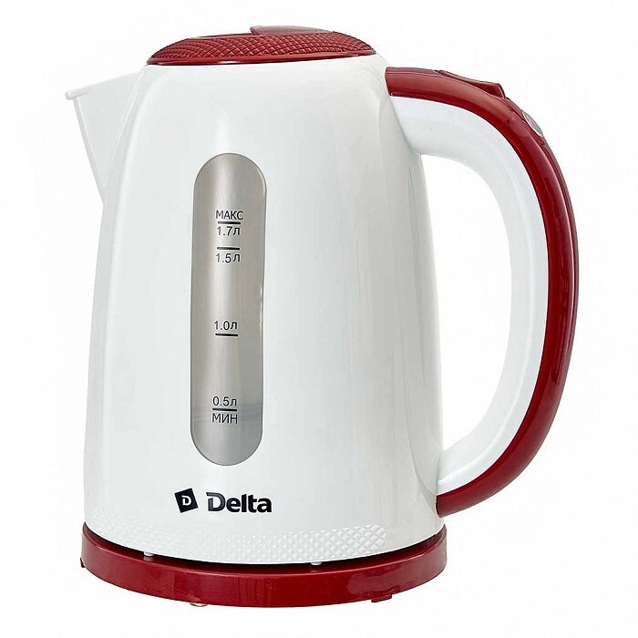 Чайник электрический DELTA DL-1106 белый/бордо от компании F-MART - фото 1