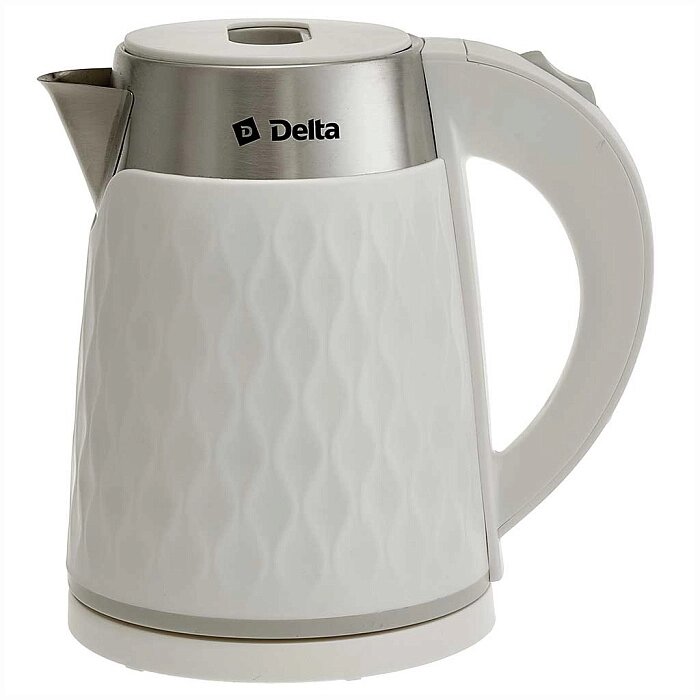 Чайник электрический DELTA DL-1111 белый 1,7л от компании F-MART - фото 1