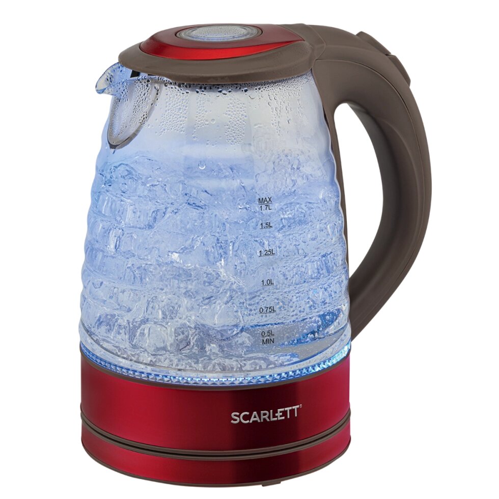 Чайник электрический SCARLETT SC-EK27G62 красный от компании F-MART - фото 1